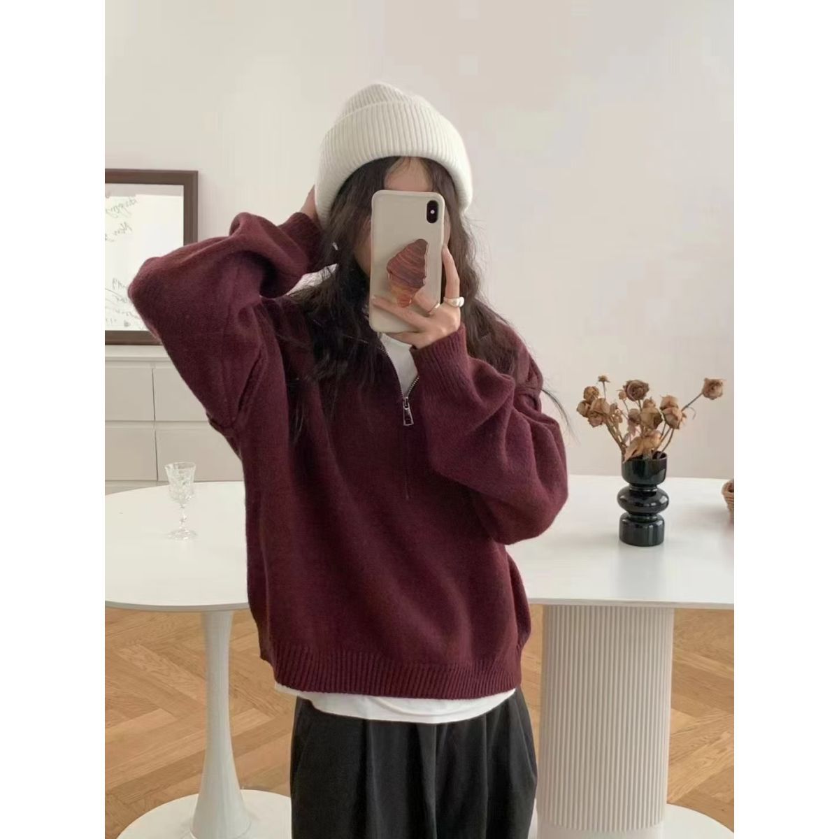 Damen Pullover Halbzipp Evelyn Modisch