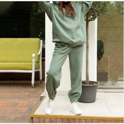 Damen Sweatshirt Jogginghosen Set Modern Passform Grau Eveloria