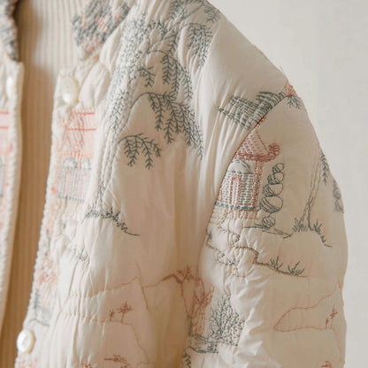 Damen Leichte Steppjacke mit Stickereien Eveloria