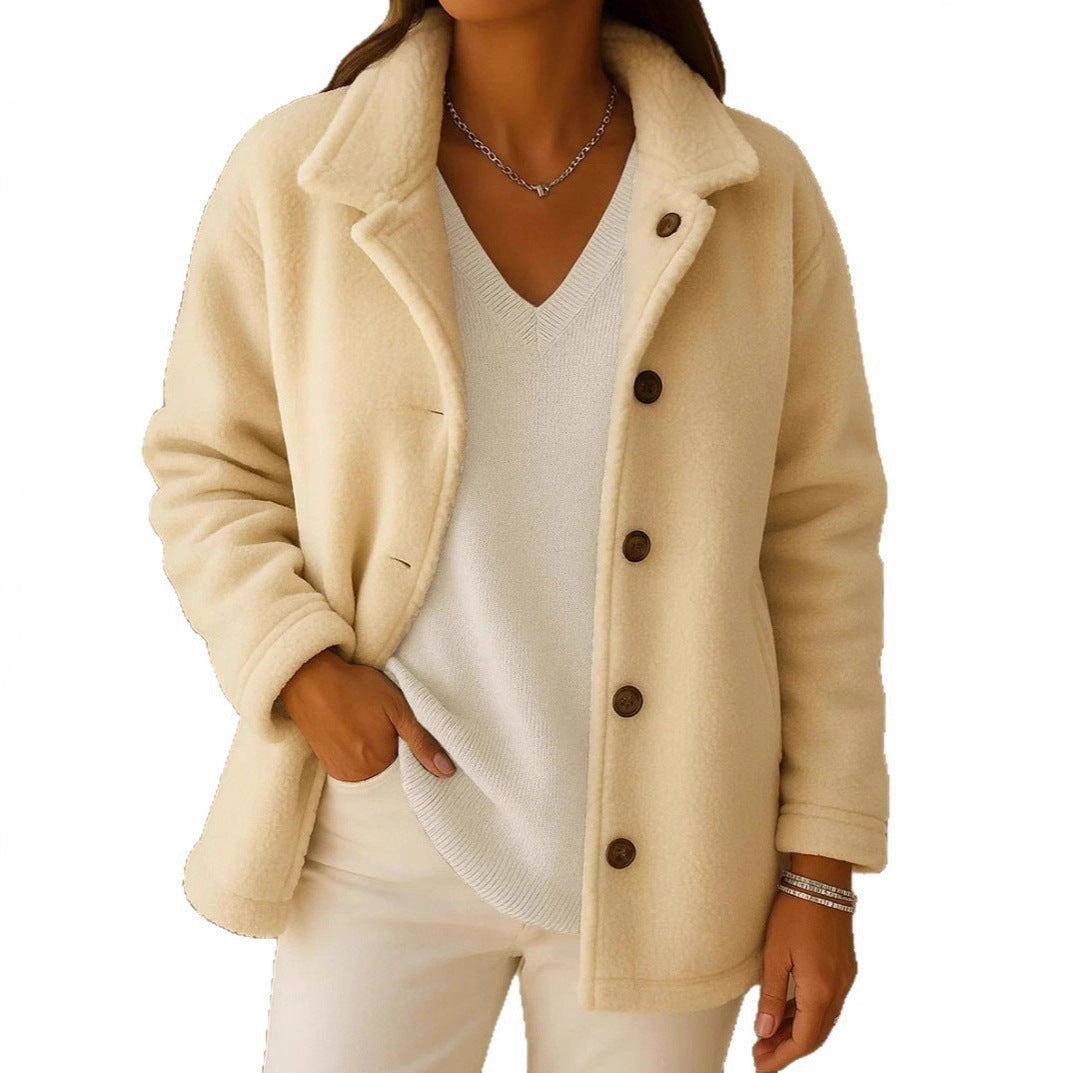 Damen Fleecejacke Knopfdetails Eveloria