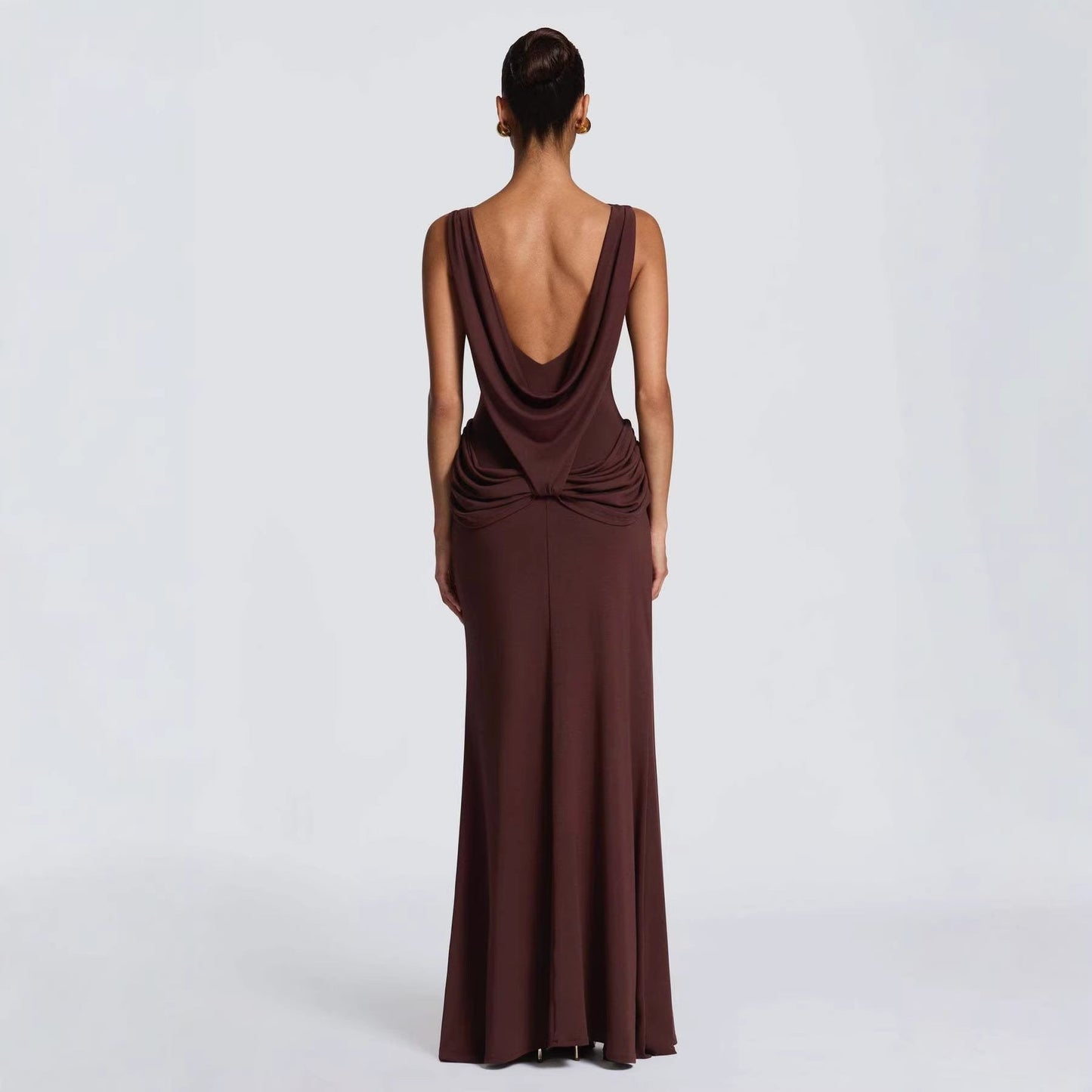 Damen Maxikleid Elegantes Design Raffinierte Drapierung