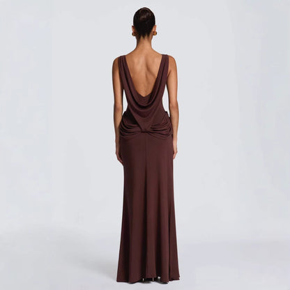 Damen Maxikleid Elegantes Design Raffinierte Drapierung