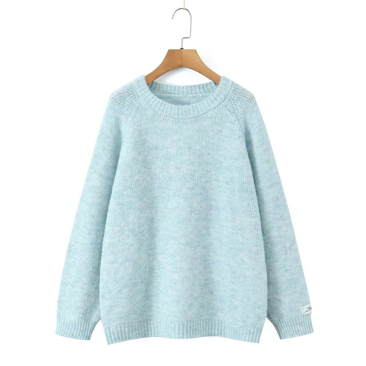 Damen Strickpullover Rundhals Kuschelig Eveloria