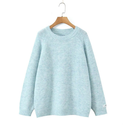 Damen Strickpullover Rundhals Kuschelig Eveloria