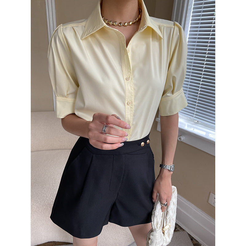 Damen Bluse Puffärmel Eveloria