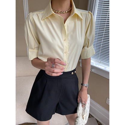 Damen Bluse Puffärmel Eveloria