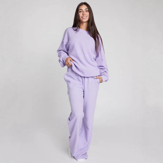 Damen Sweatshirt Waffelmuster Bequem Grau Eveloria - Eveloria