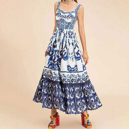 Damen Maxikleid mit Ornamenten Weit Rock Eveloria - Eveloria