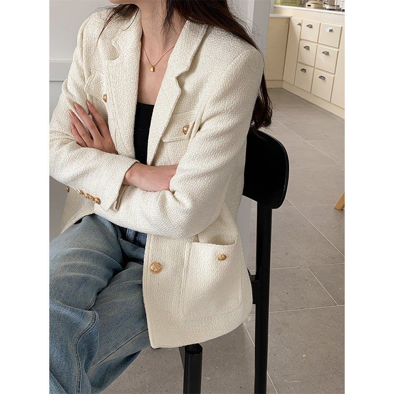 Damen Boucle Blazerjacke mit Taschen Eveloria