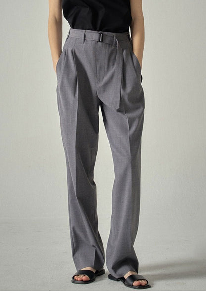 Damen Stoffhose Hochtaillierter Bund mit Gürtel Eveloria