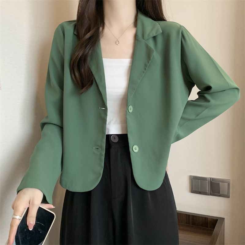 Damen Kurzjacke modisch mit Knopf-Ausschnitt Eveloria