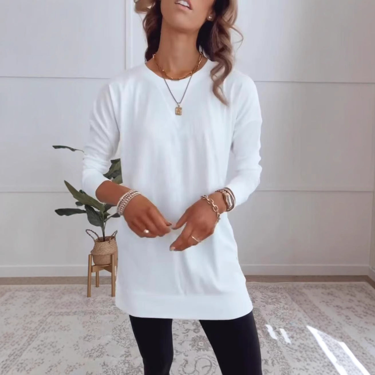 Damen Longsleeve-Oberteil aus Baumwolle Eveloria