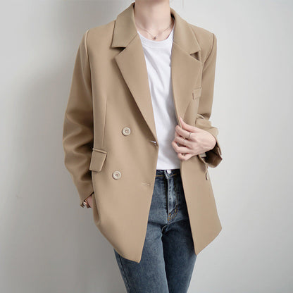 Damen Oversized Blazer Doppelter Knopfleiste Eveloria