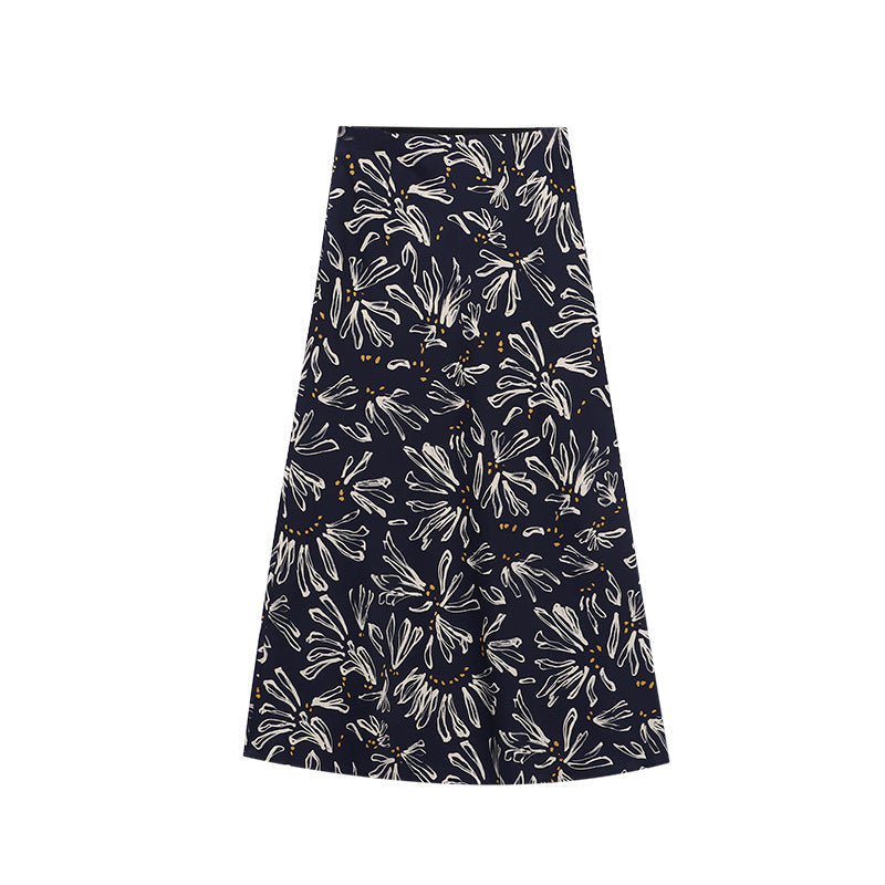 Damen Maxikleid Floralmuster Schwingender Saum Eveloria