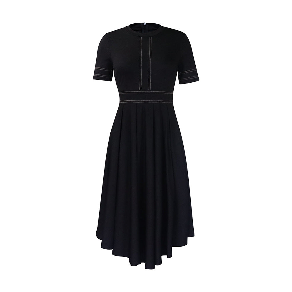 Damen Midikleid Tailliert Schwingender Rock Eveloria