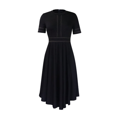 Damen Midikleid Tailliert Schwingender Rock Eveloria