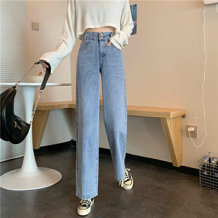 Damen Hochtaillige Bootcut Jeans Eveloria
