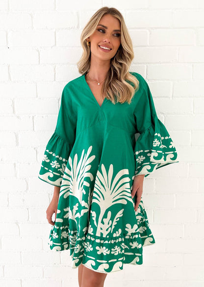 Damen Sommerkleid Lässig Voluminöse Ärmel Eveloria