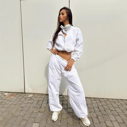 Damen Sportjacke Cropped Reißverschluss Elastisch