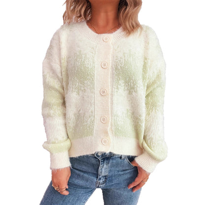 Damen Strickjacke Farbenfrohes Muster Eveloria