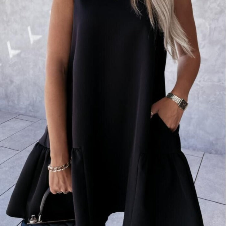 Damen Sommerkleid Rüschensaum Luftig Eveloria