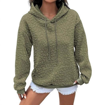 Damen Sweatshirt Blumenmuster Strukturiert Eveloria
