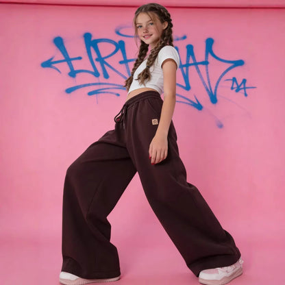 Damen Sweatpants Elastischer Bund Weites Bein