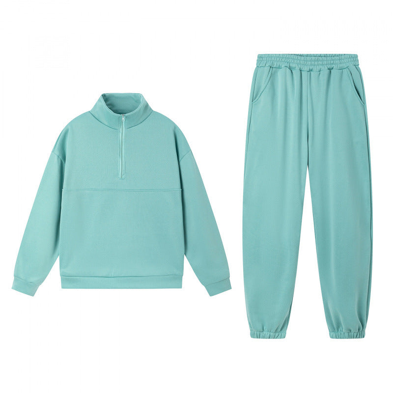 Damen Sweatshirt-Set Elastisch Hochkragen Grau Eveloria