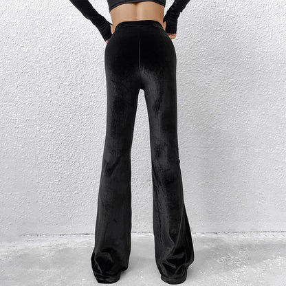 Damen Samthose aus Samt Flared