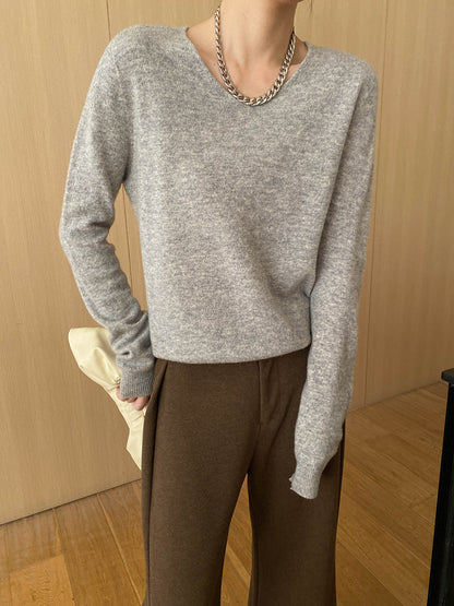 Damen Pullover V-Ausschnitt Weich Evelyn