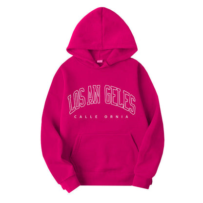 Damen Kapuzenpullover Weiter Schnitt Los Angeles Print