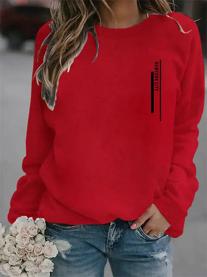 Damen Sweatshirt Städte-Aufdruck Eveloria Modern