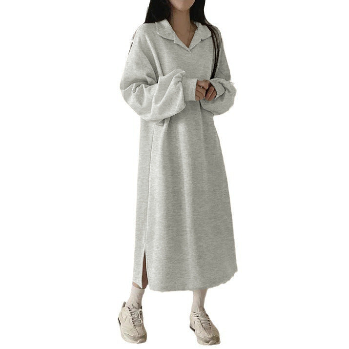 Damen Hoodie-Kleid Lässig Puffärmel