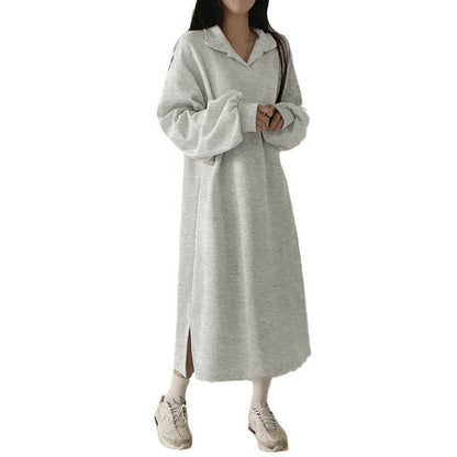 Damen Hoodie-Kleid Lässig Puffärmel