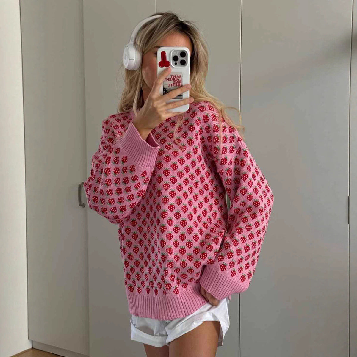 Damen Oversized Pullover Floralmuster Eveloria - Eveloria