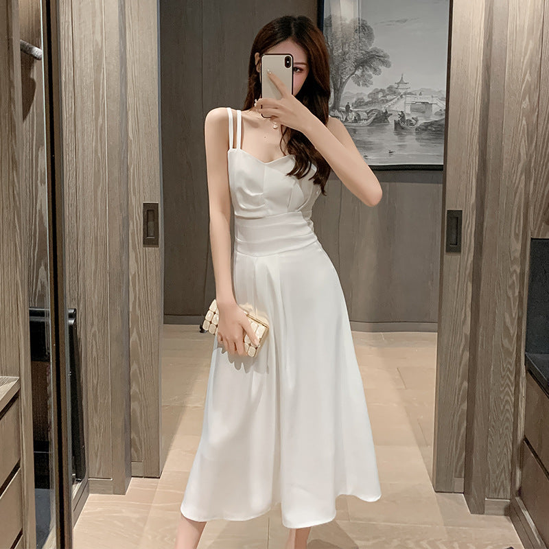 Damen Maxikleid Klassischer Schnitt Schmale Träger Eveloria - Eveloria