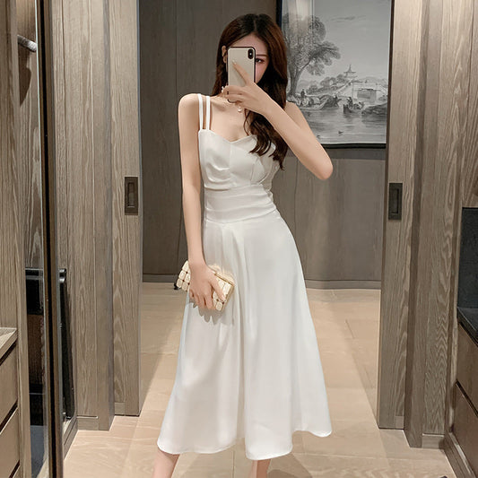 Damen Maxikleid Klassischer Schnitt Schmale Träger Eveloria - Eveloria