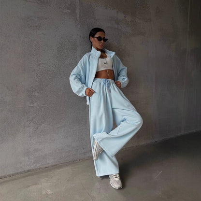 Damen Lounge-Set Weites Sport-Outfit mit Taschen Eveloria - Eveloria