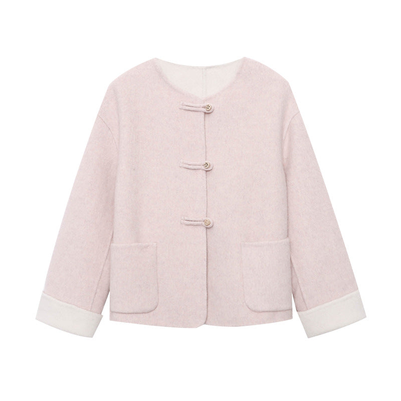 Eveloria Damen Wolljacke Knopfverschluss Zeitloses Design