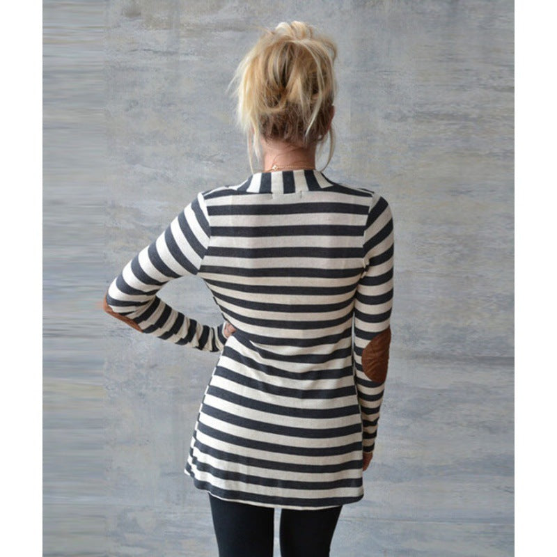 Damen Strickcardigan Lässig mit Ellbogenflicken