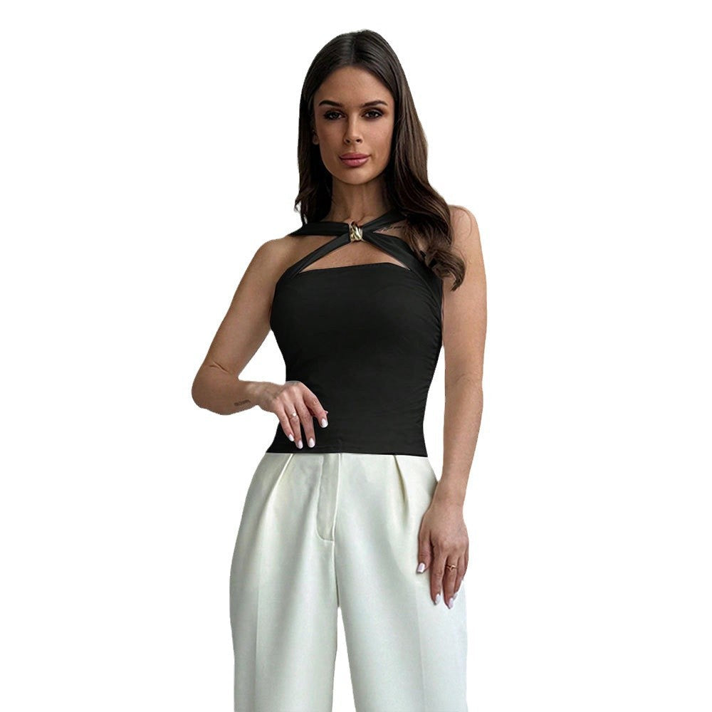 Damen mit Knoten Asymmetrischer Ausschnitt Eveloria