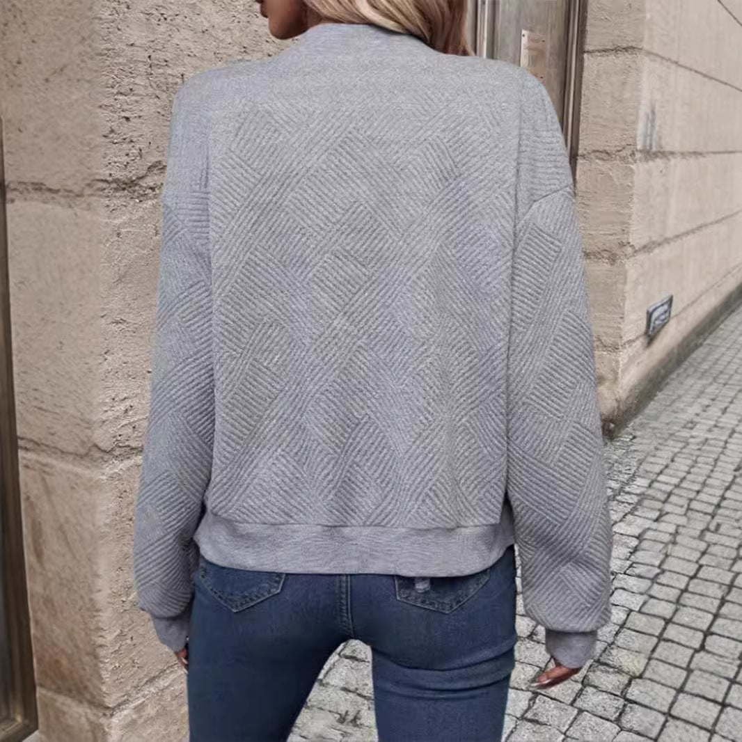 Damen Fleecejacke Strukturiert Grau Eveloria