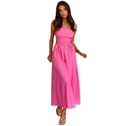 Damen Maxikleid Slim- Elastischer Taillenbund Eveloria