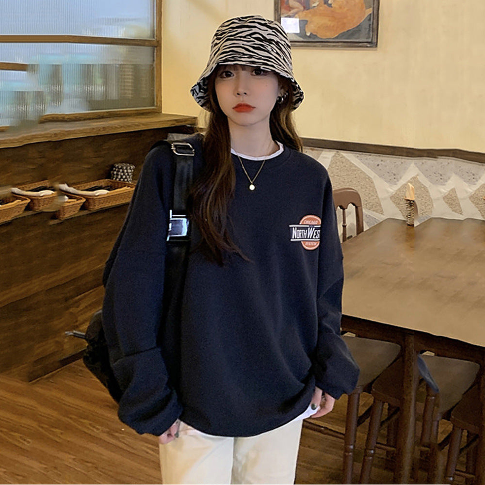 Damen Oversized Pullover Weiches Innenfutter Grau