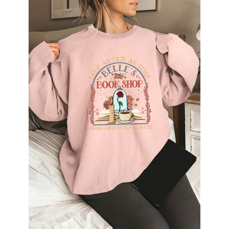 Damen Sweatshirt Buchladen-Motiv Eveloria