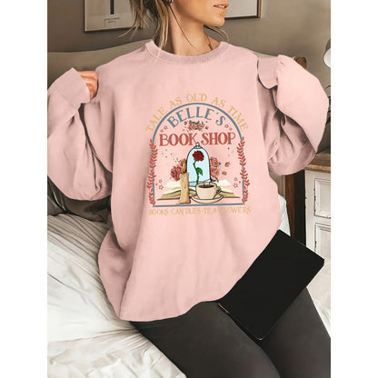 Damen Sweatshirt Buchladen-Motiv Eveloria