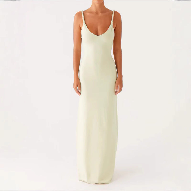 Eveloria Damen Maxikleid V-Ausschnitt Elastisch