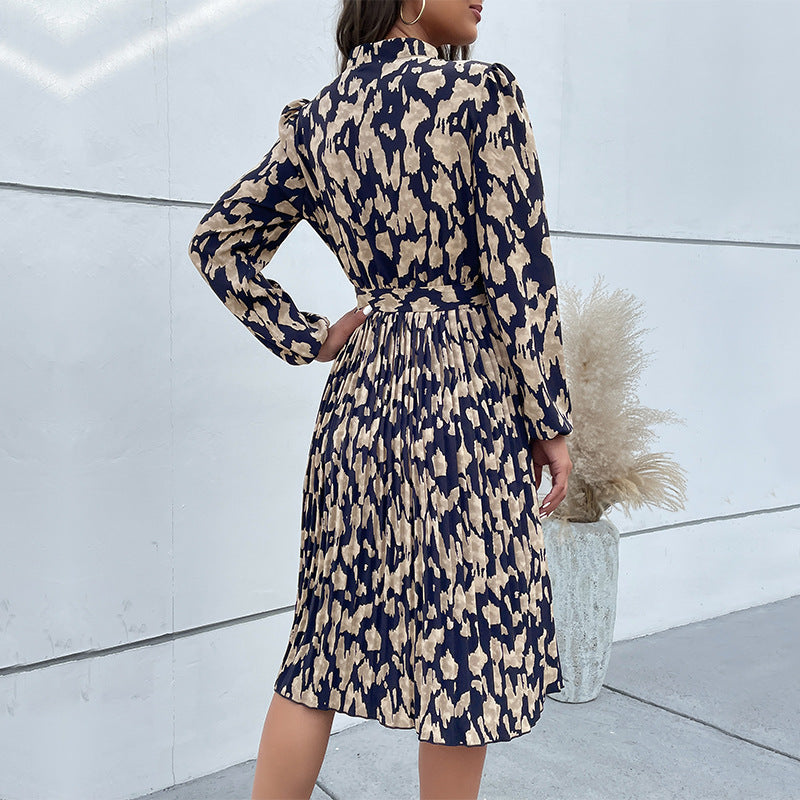Damen Midi-Kleid Rüschen Taillengürtel Eveloria