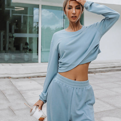 Damen Sweatshirt Set Cropped Jogginghose Eveloria