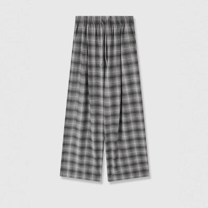 Damen Karohosen Elastischer Bund Weit Bequem Eveloria